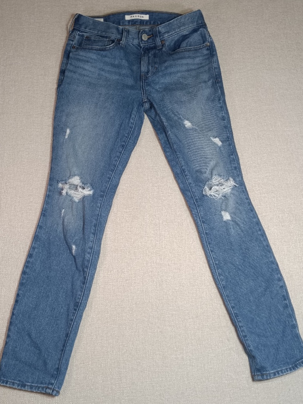 PacSun Stacked Skinny Jeans Mens 28x30 Distressed Ripped Dark Wash Stretch Y2K